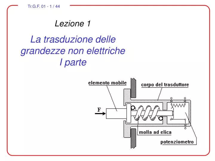 lezione 1 la trasduzione delle grandezze non elettriche i parte n.