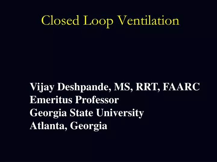 closed loop ventilation n.