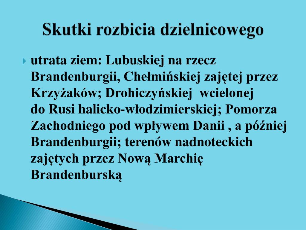 Przyczyny I Skutki Rozbicia Dzielnicowego PPT - Polska pod rządami Bolesława Krzywoustego PowerPoint Presentation