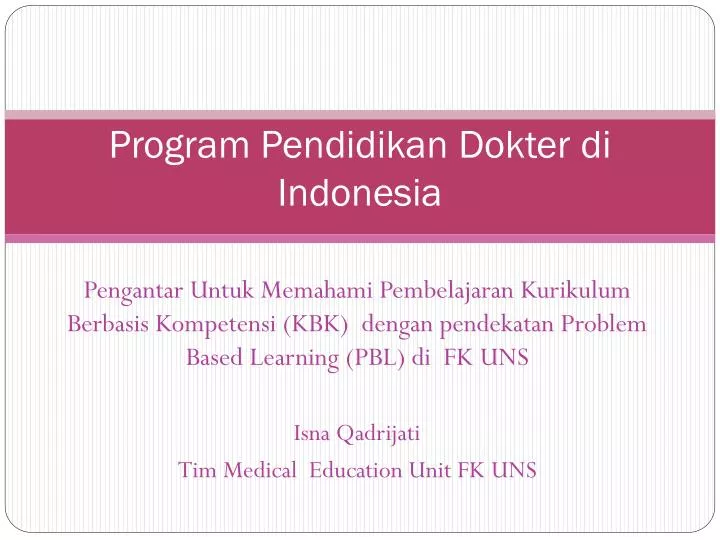 program pendidikan dokter di indonesia n.