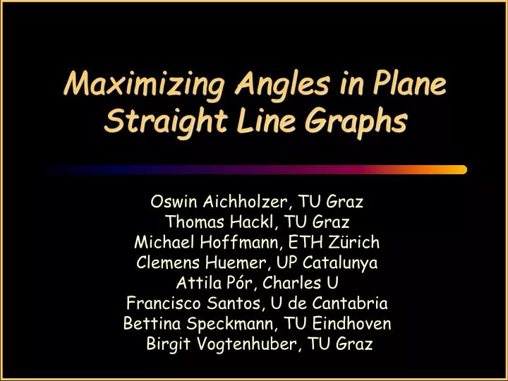 maximizing angles in plane straight line graphs n.