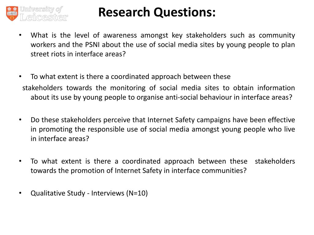 research question examples about social media