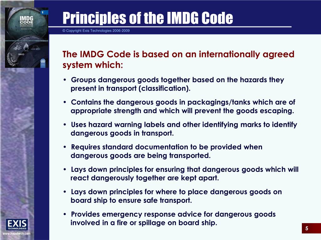 Ppt An Introduction To The Imdg Code Powerpoint Presentation Free