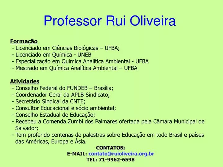 Ppt Professor Rui Oliveira Powerpoint Presentation Free Download Id 4747795