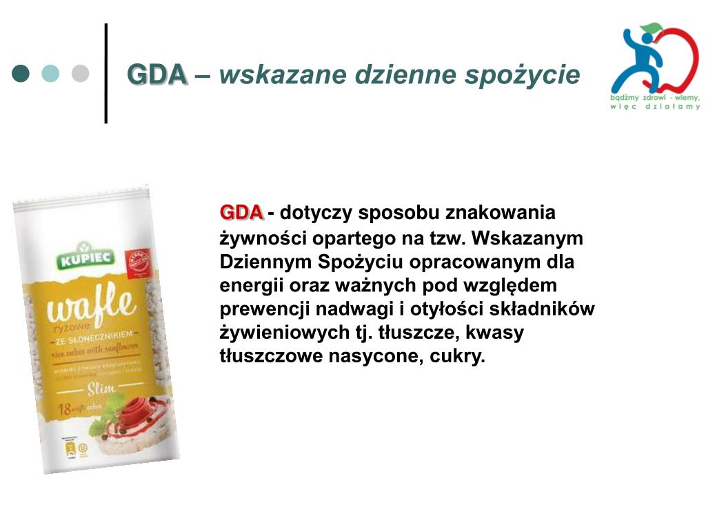 12 Grup Produktów Spożywczych Prezentacja PPT - Znakowanie produktów spożywczych wartością odżywczą. GDA