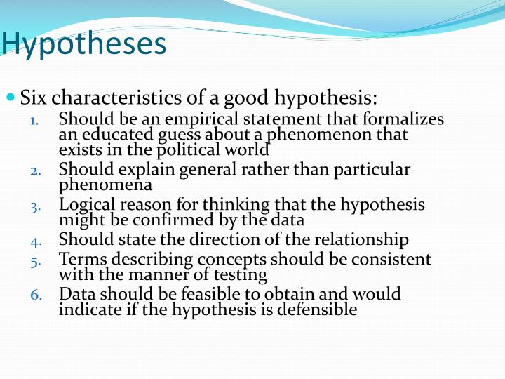 characteristics of a good research hypothesis