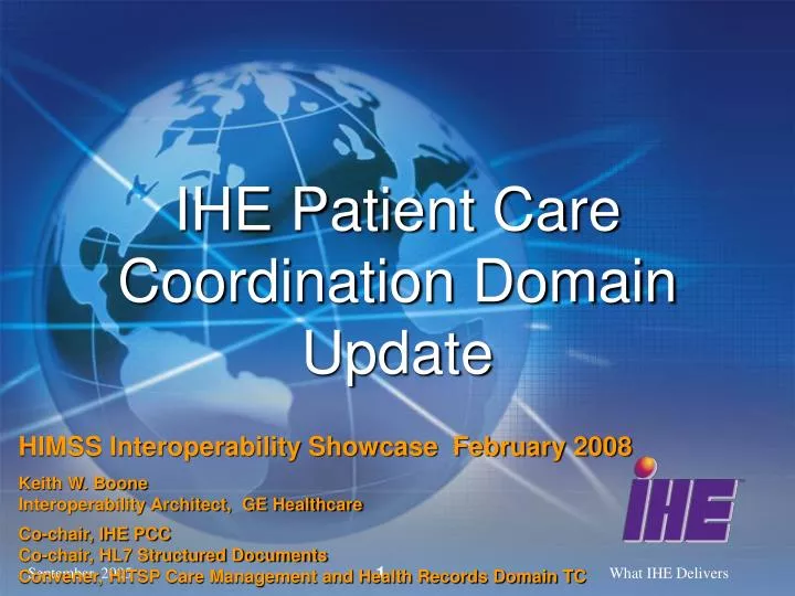 ihe patient care coordination domain update n.