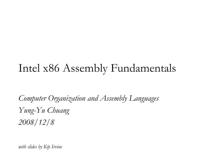 intel x86 assembly fundamentals n.