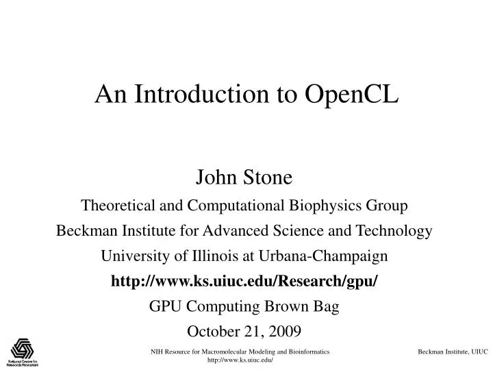 PPT - An Introduction to OpenCL PowerPoint Presentation, free download ...