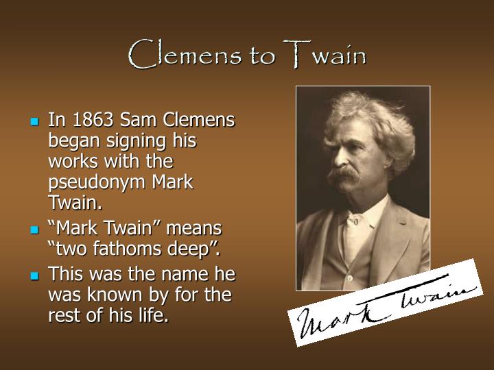 a biography of samuel clemens aka mark twain Elmira, new york: mark twain - samuel clemens grave burial site of american writer, speaker, humorist, and inventor samuel clemens, aka mark twain he wrote several of his classics in elmira, where his family summered with his in-laws. a biography of samuel clemens aka mark twain Elmira, new york: mark twain - samuel clemens grave burial site of american writer, speaker, humorist, and inventor samuel clemens, aka mark twain he wrote several of his classics in elmira, where his family summered with his in-laws.