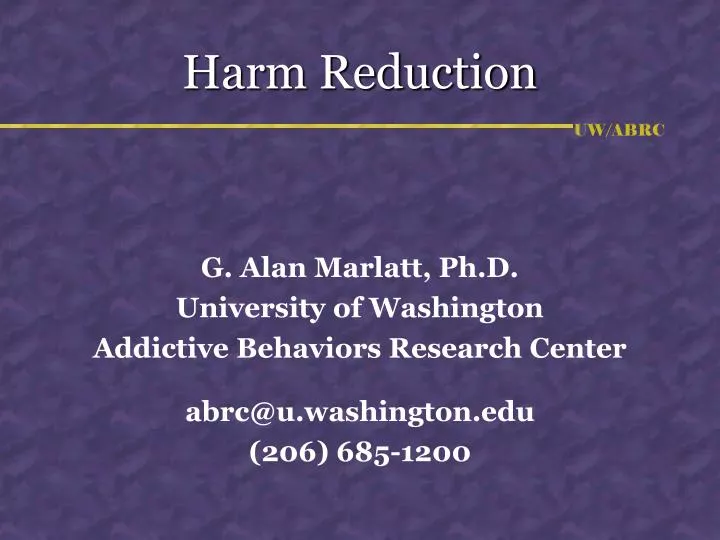 harm reduction n.