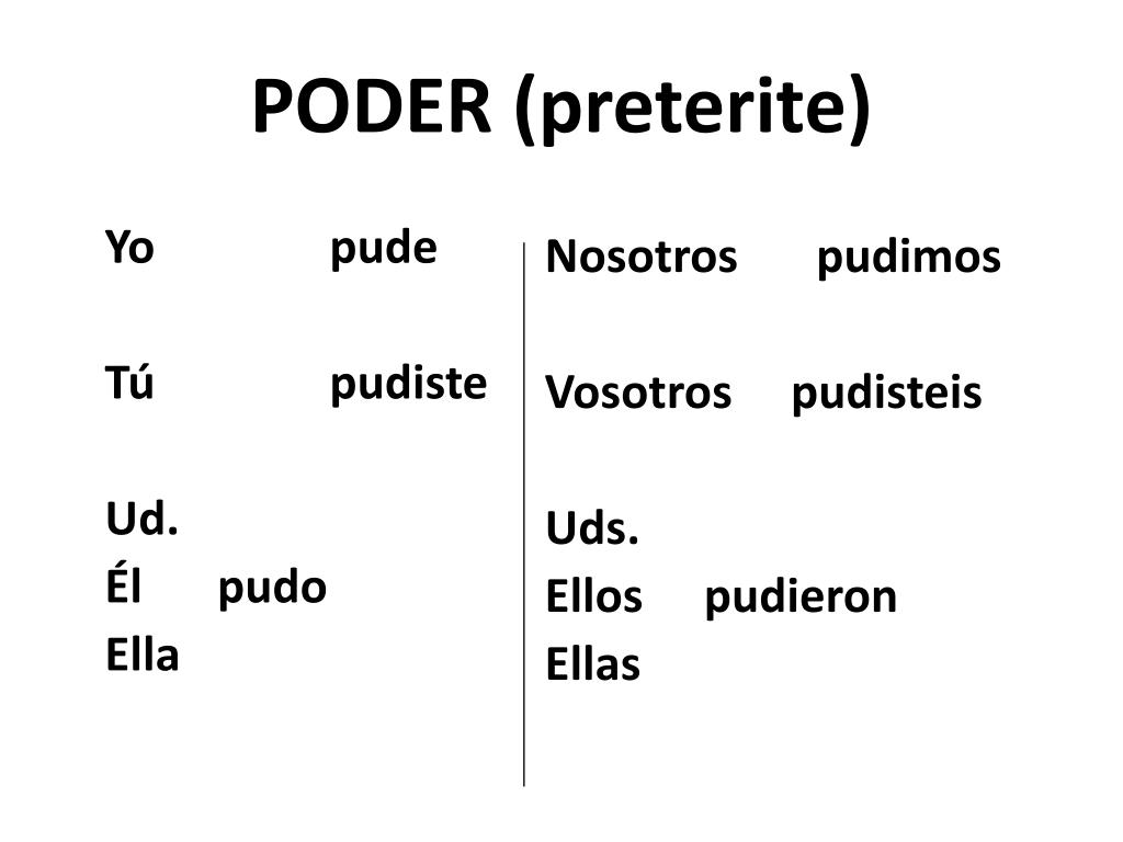 PPT - Irregular Preterite Verbs: Hacer, Tener, Estar, Poder PowerPoint ...