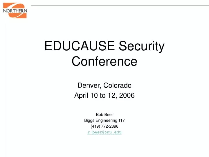 PPT EDUCAUSE Security Conference PowerPoint Presentation, free