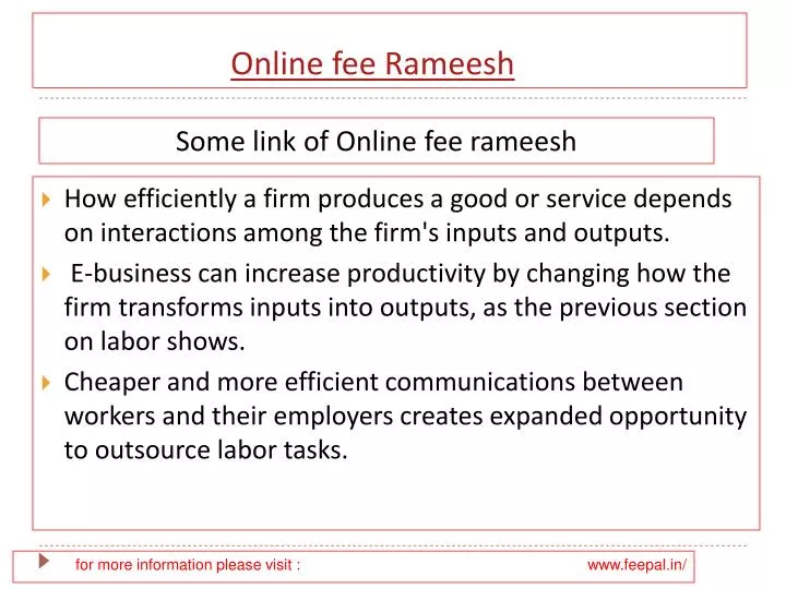 online fee rameesh n.