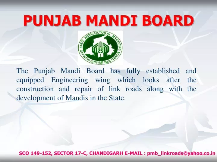 PPT PUNJAB MANDI BOARD PowerPoint Presentation ID 4756138 ppt-punjab-mandi-board-powerpoint-presentation-id-4756138