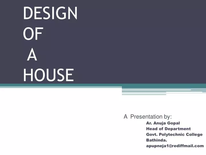 design of a house n.