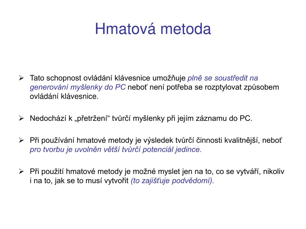 PPT - Hmatová metoda PowerPoint Presentation, free download - ID:4756310