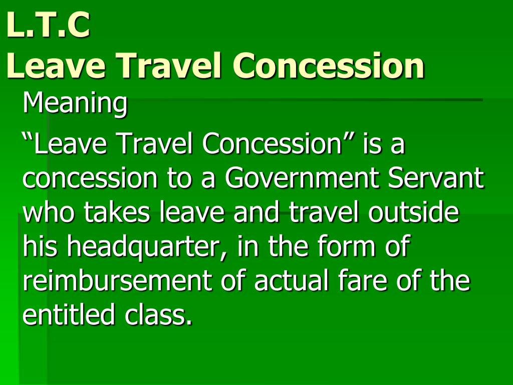 travel concessions means