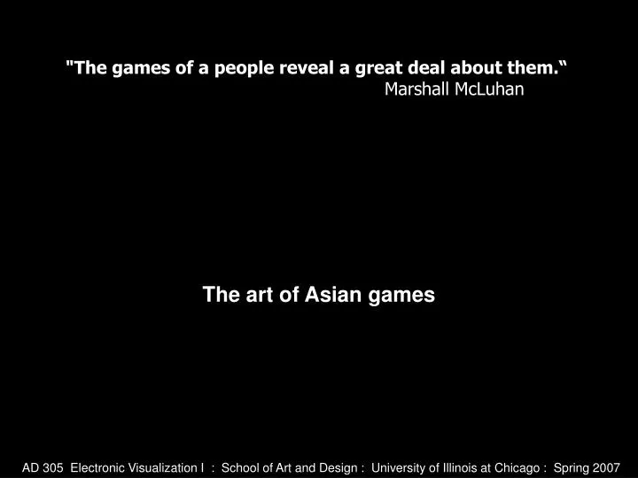the art of asian games n.