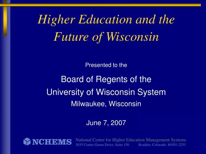 higher education and the future of wisconsin n.