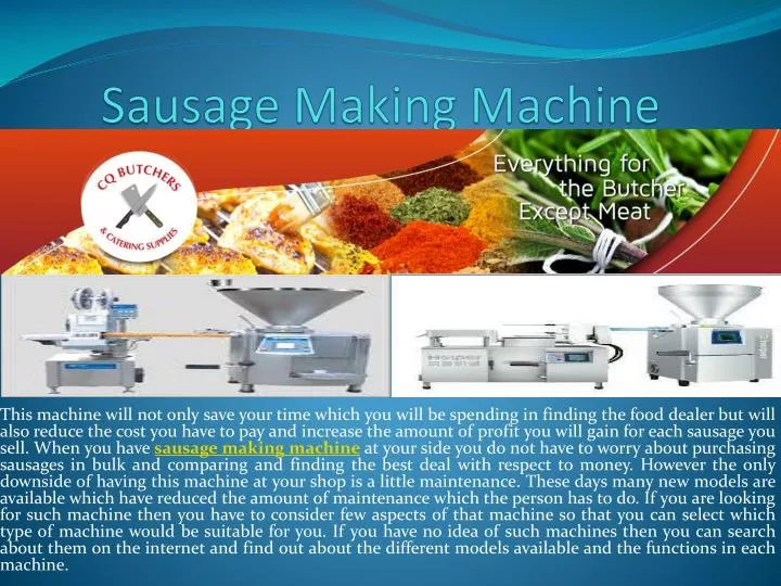 sausage making machine n.