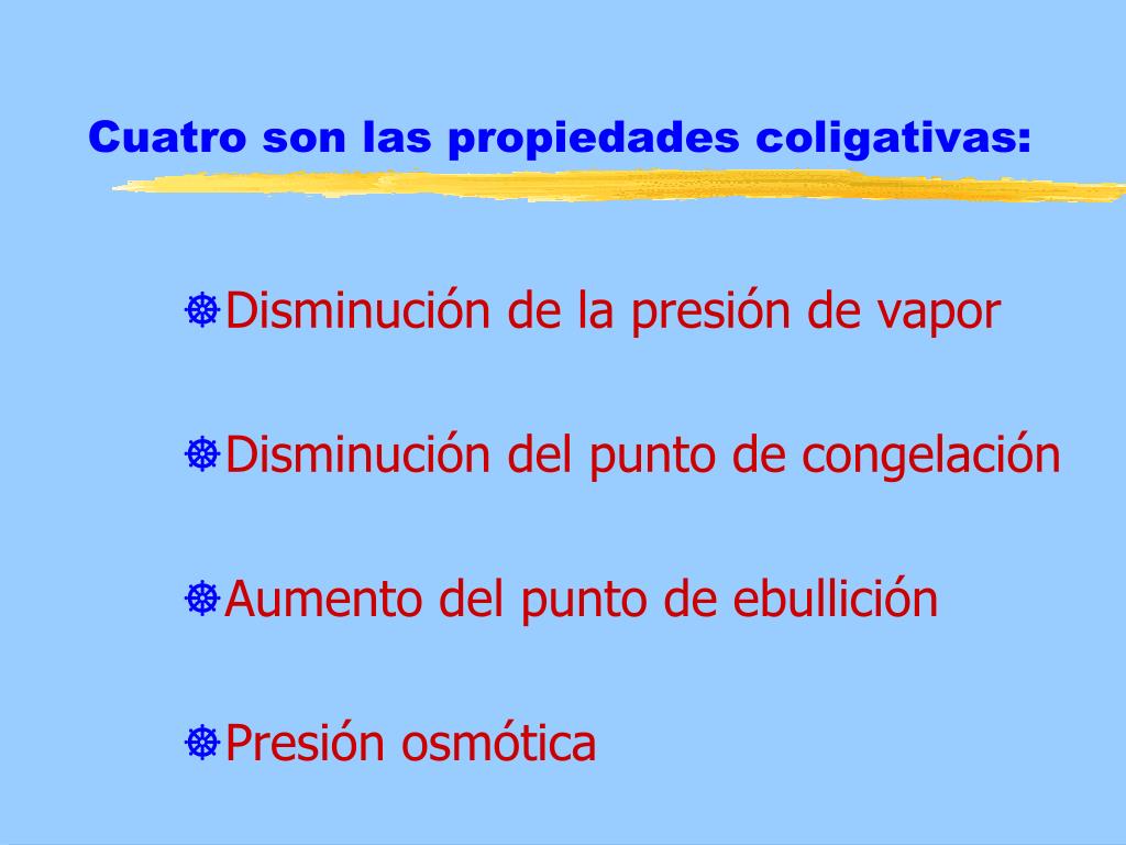 PPT PROPIEDADES COLIGATIVAS DE LAS SOLUCIONES PowerPoint