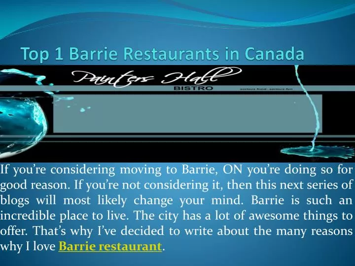 top 1 barrie restaurants in canada n.
