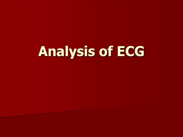 analysis of ecg n.