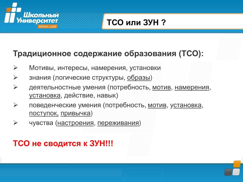 Задать знание. Мотив и интенция. ТСО'95 или ТСО'99- это. Продукт с содержанием ТСО.