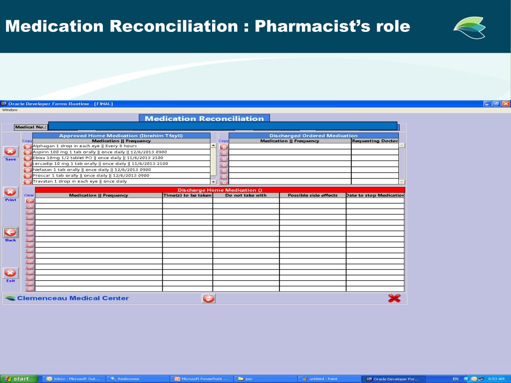 Medication reconciliation pharmacist job