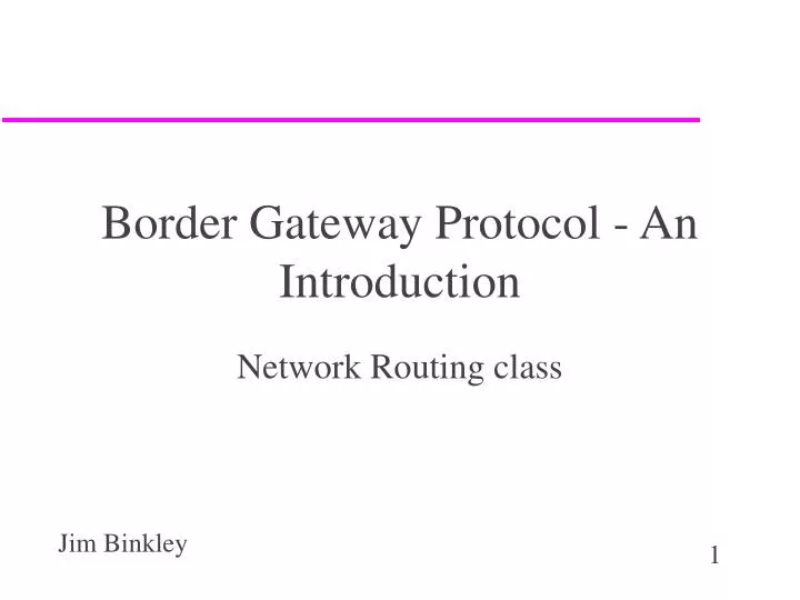 border gateway protocol an introduction n.