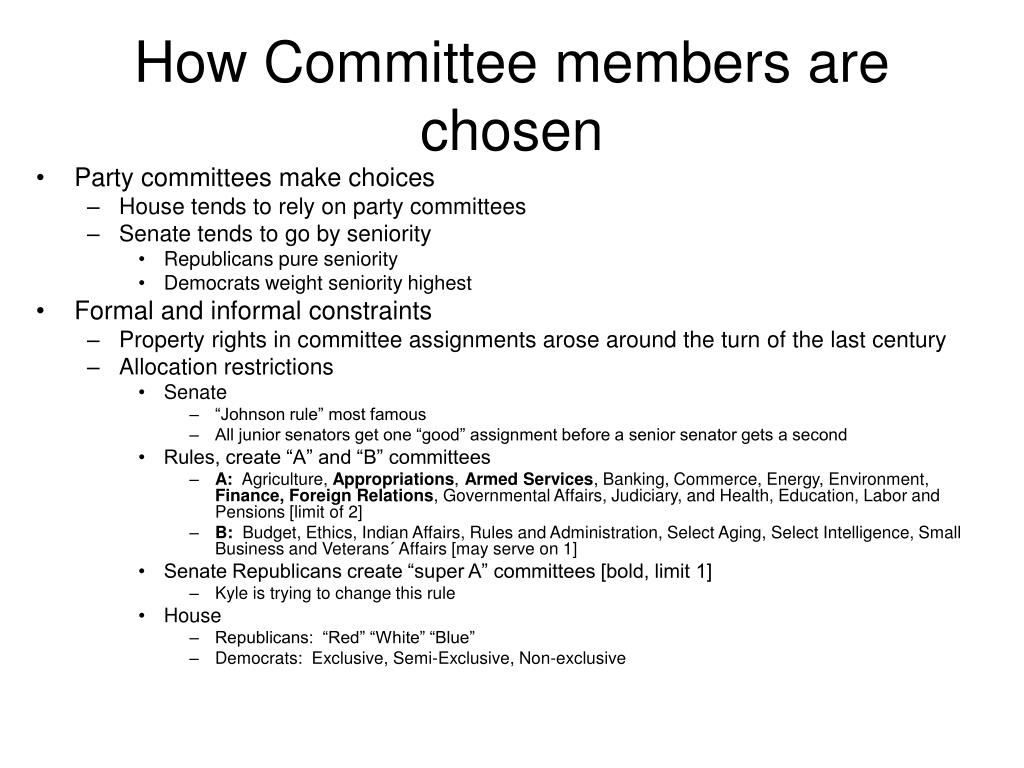 how are committee assignments chosen