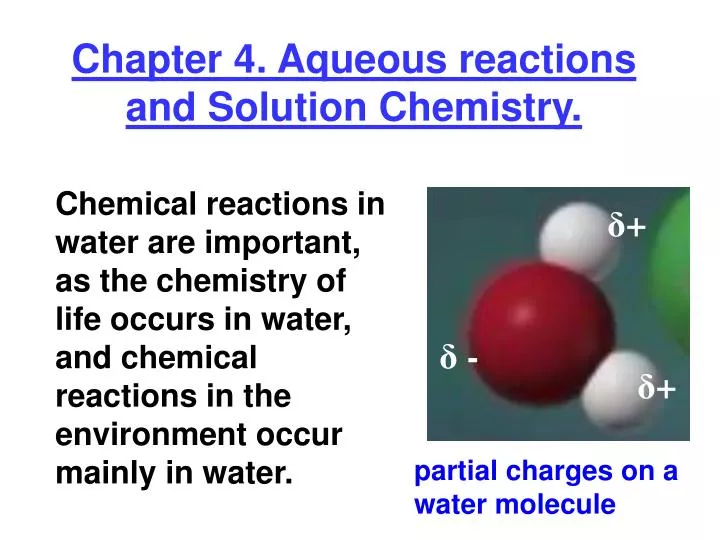 PPT - Chapter 4. Aqueous reactions and Solution Chemistry. PowerPoint ...