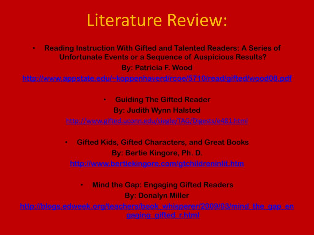 revisiting gifted education literature review