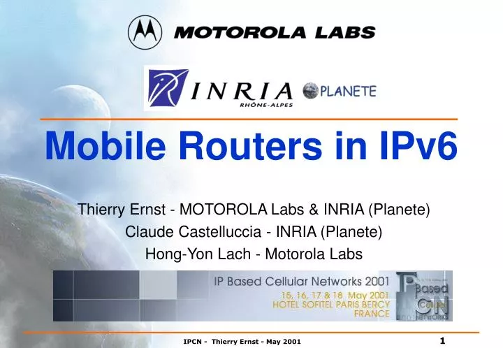 PPT - Mobile Routers in IPv6 PowerPoint Presentation, free download ...