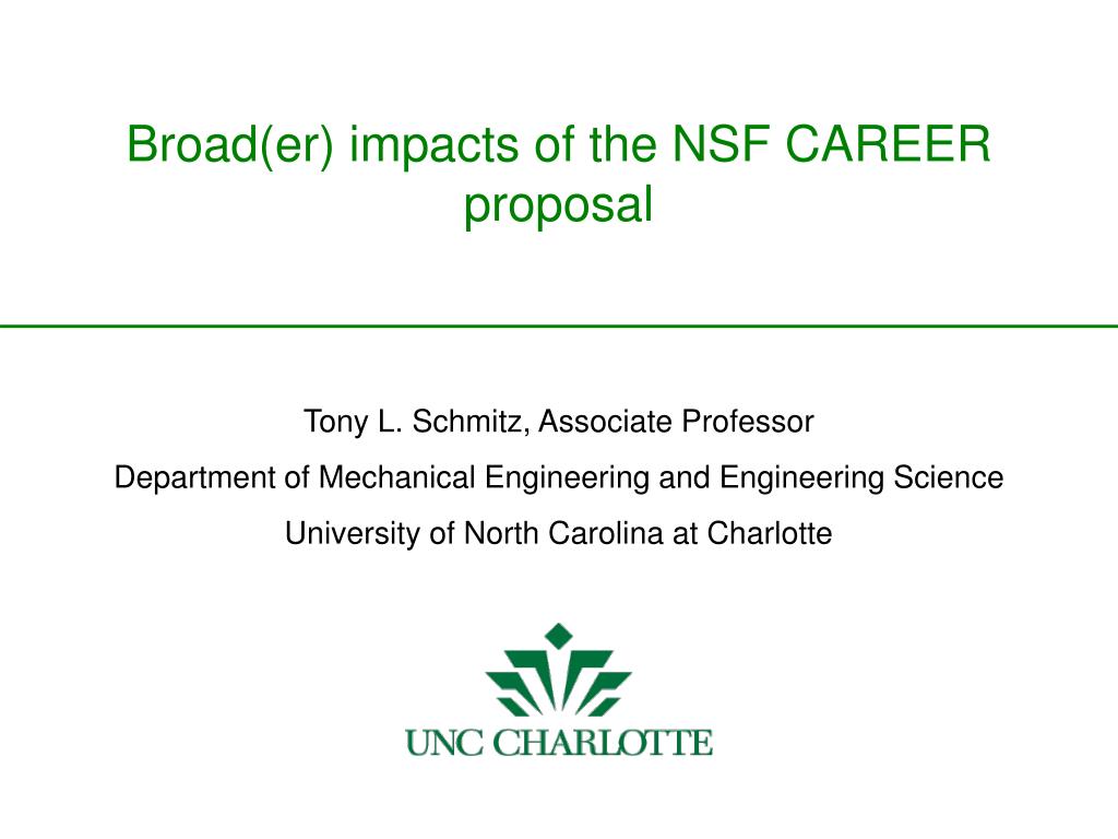 PPT Broad(er) impacts of the NSF CAREER proposal PowerPoint