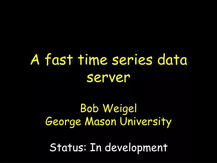 a fast time series data server n.