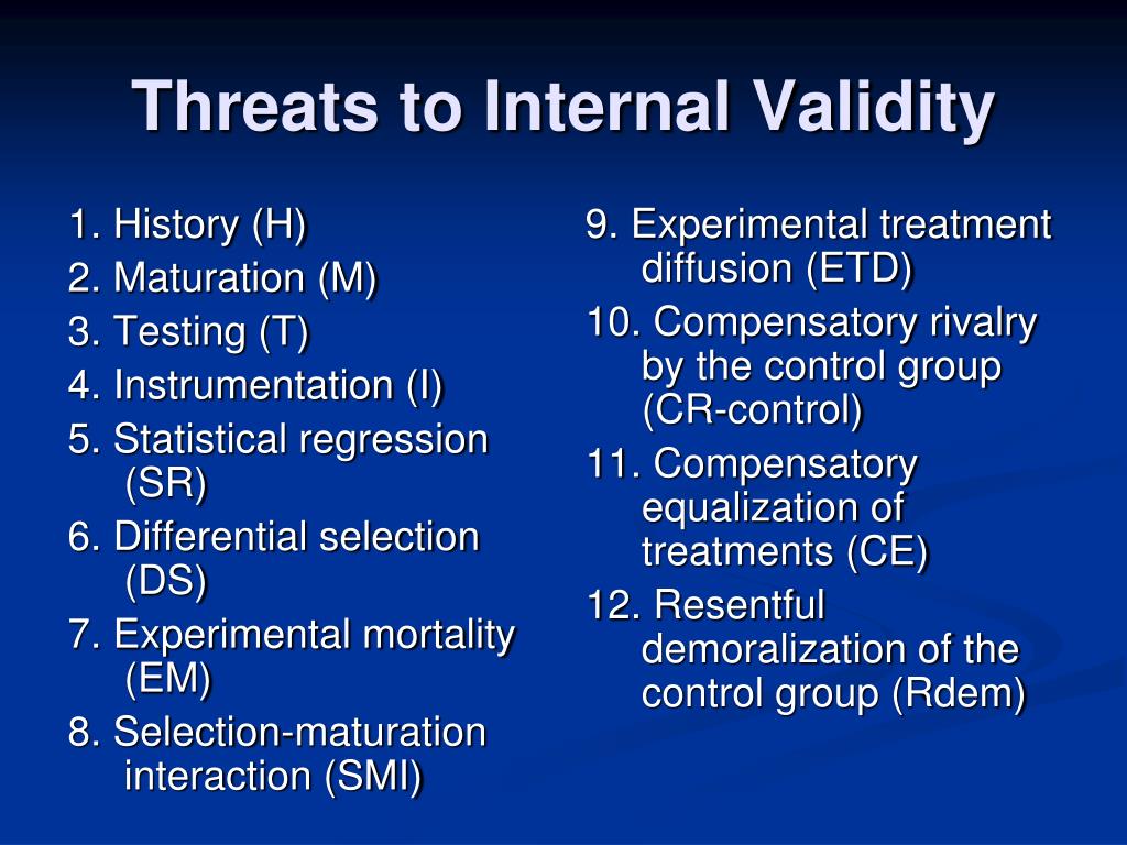 how to ensure internal validity in research