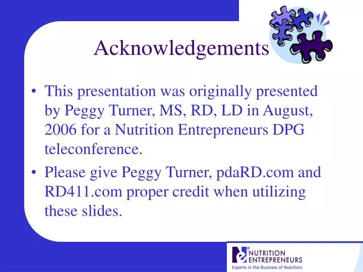 PPT - Acknowledgements PowerPoint Presentation, free download - ID:4768326