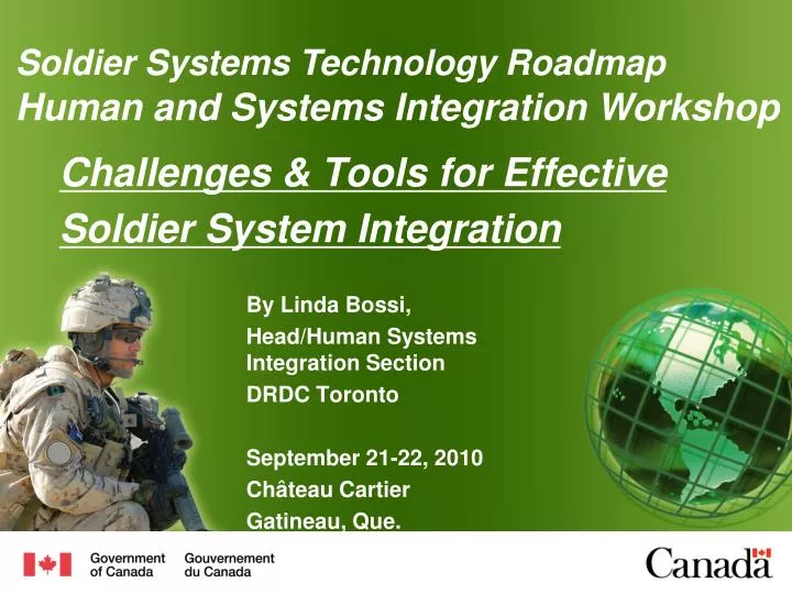 challenges tools for effective soldier system integration n.