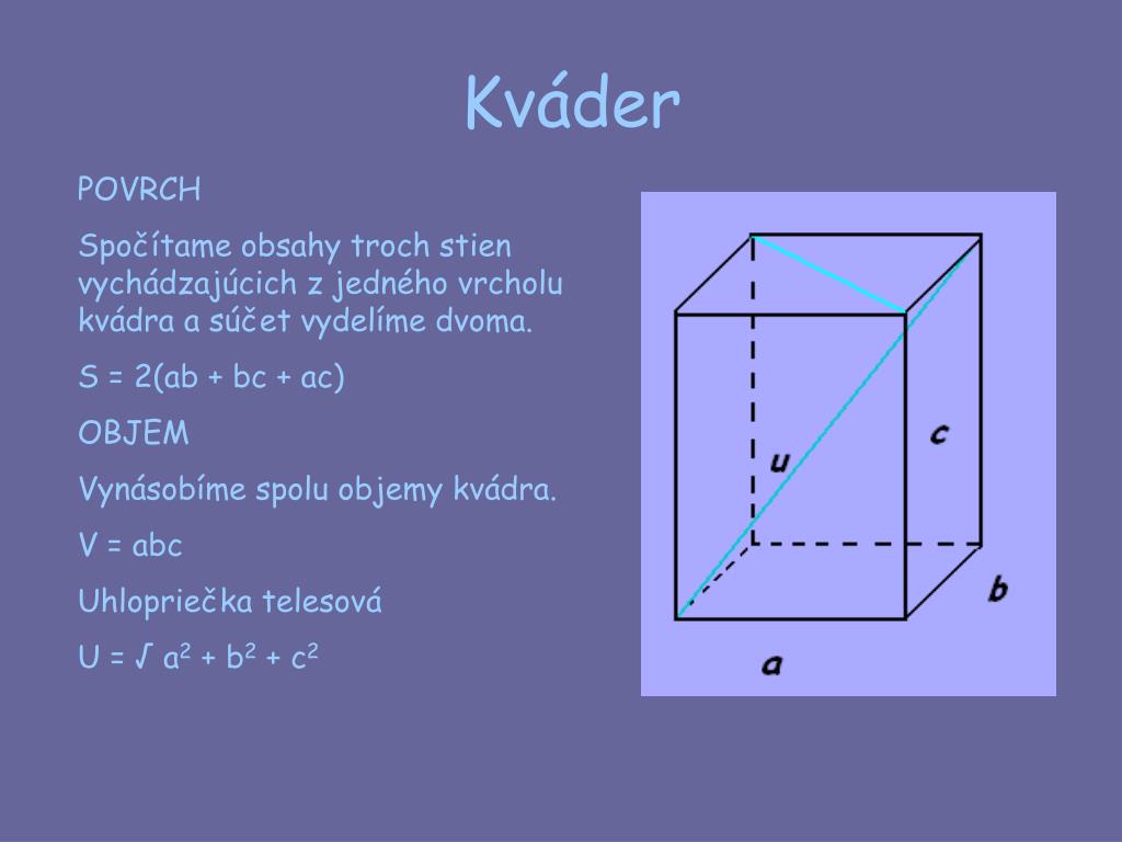 PPT - Objemy a povrchy telies PowerPoint Presentation, free download -  ID:4769359