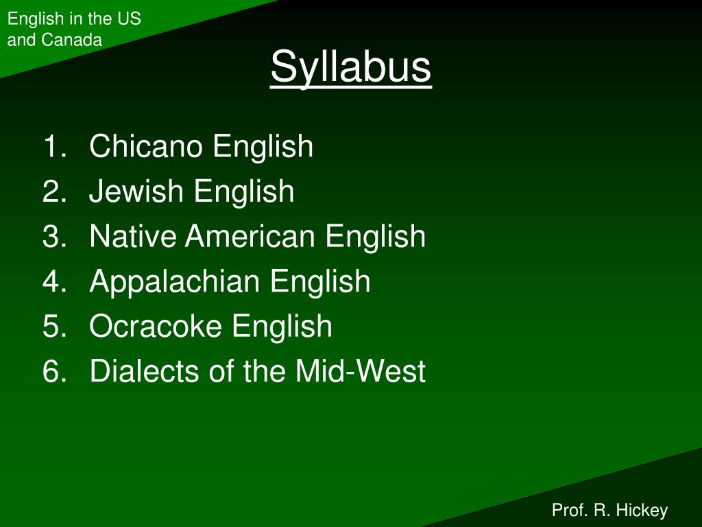 PPT - The English of minorities in the USA and dialect groups PowerPoint  Presentation - ID:4769641