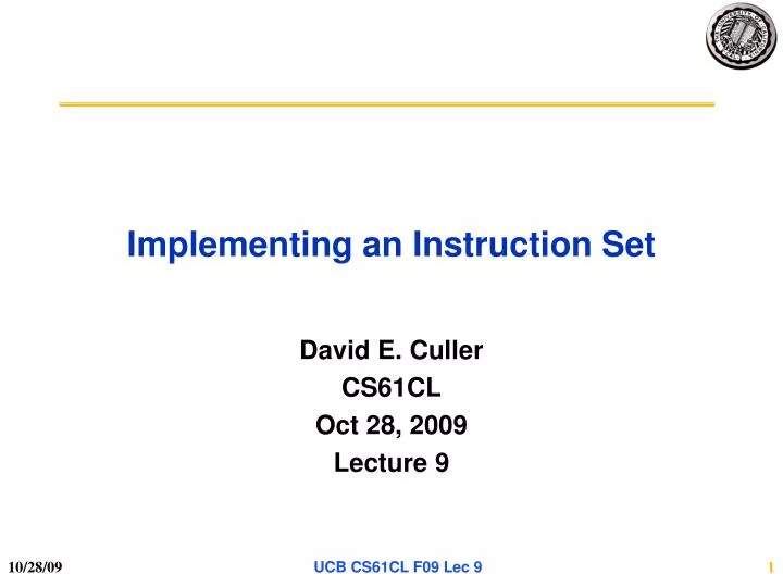 implementing an instruction set n.