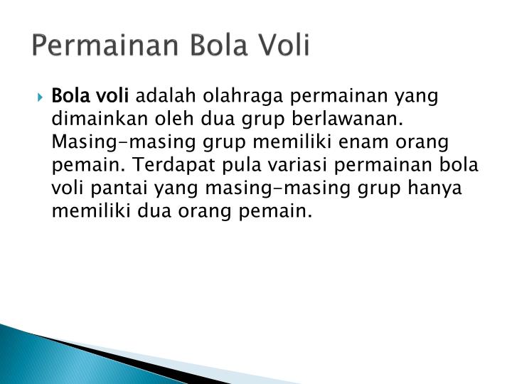 PPT - BOLA VOLLY PowerPoint Presentation - ID:4771523