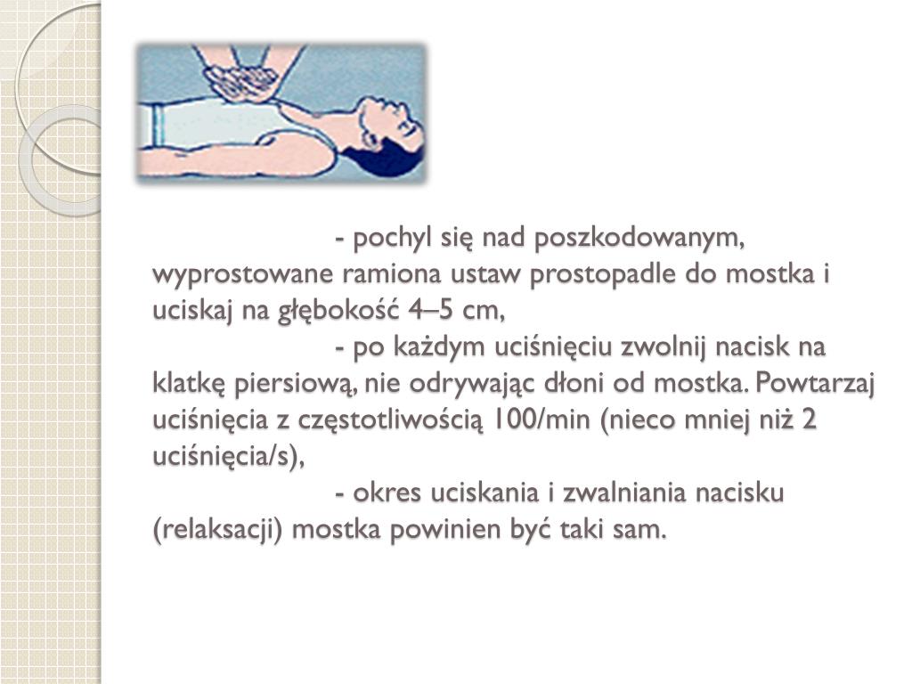 Na Jaką Głębokość Uciskamy Klatkę Piersiową U Osoby Dorosłej PPT - RESUSCYTACJA KRĄŻENIOWO- ODDECHOWA PowerPoint Presentation, free