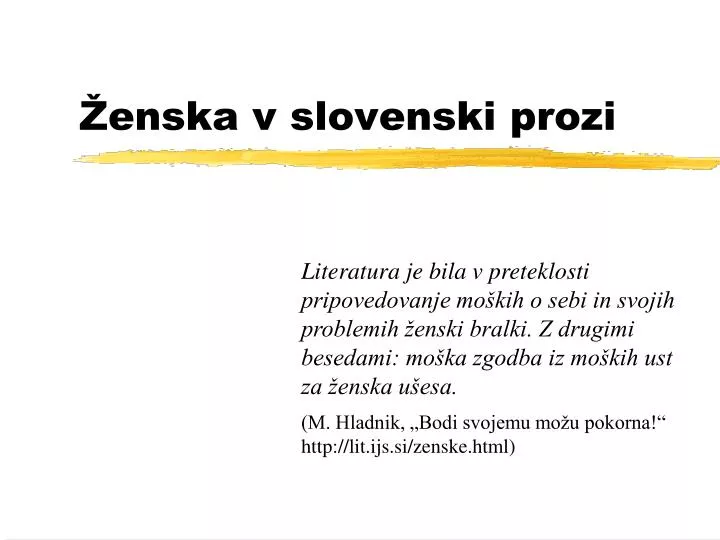 enska v slovenski prozi n.