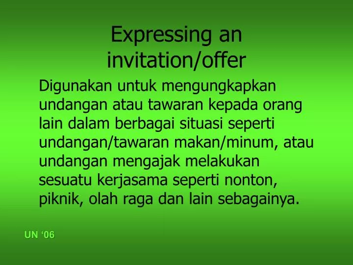 expressing an invitation offer n.