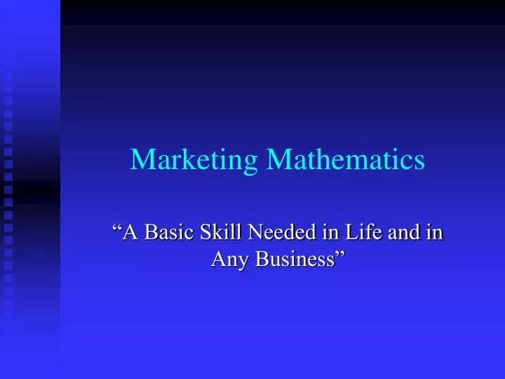 marketing mathematics n.
