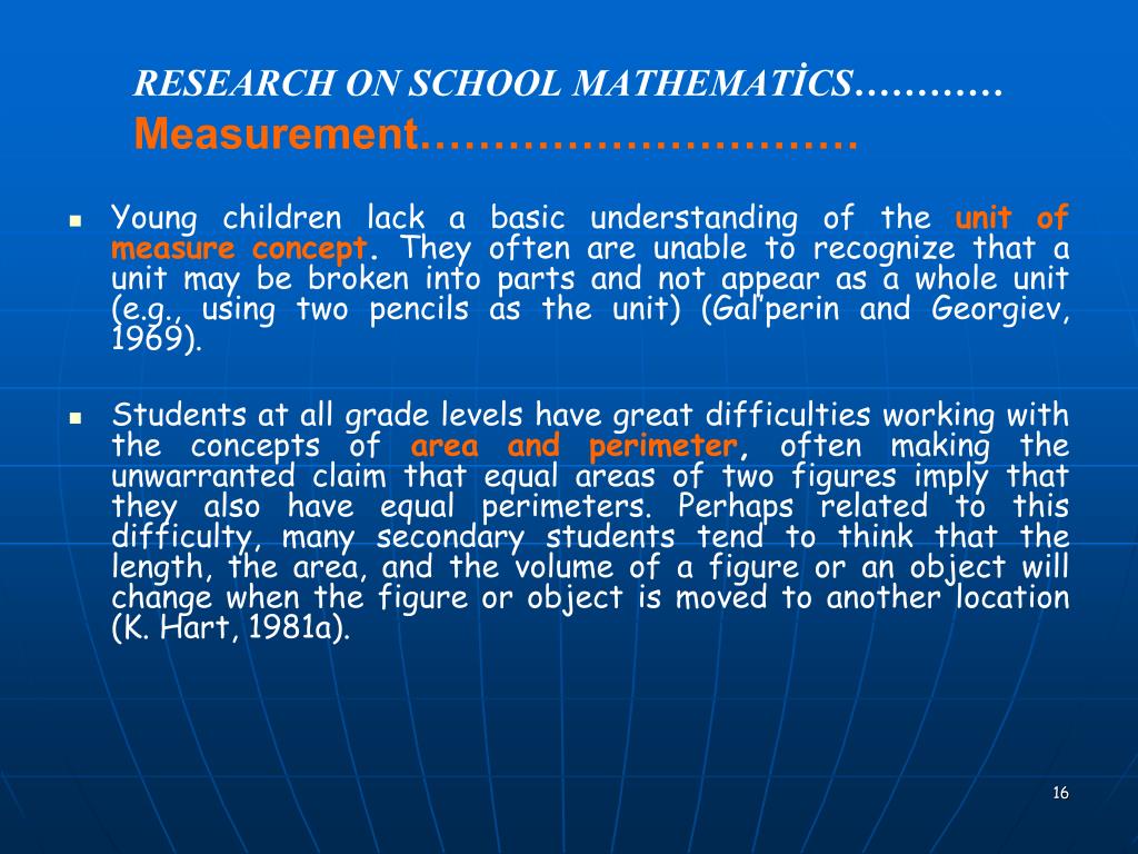 research about mathematical education