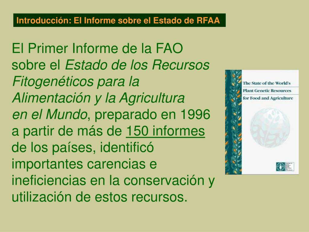 PPT - El Plan de Acción Mundial para la Conservación y la Utilización ...